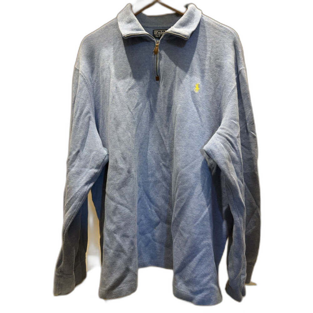 Polo by Ralph Lauren Men’s 1/4 Zip Sweater Blue Long Sleeve Collar Size XXL